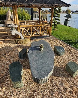 Stone Table set with 5 seats